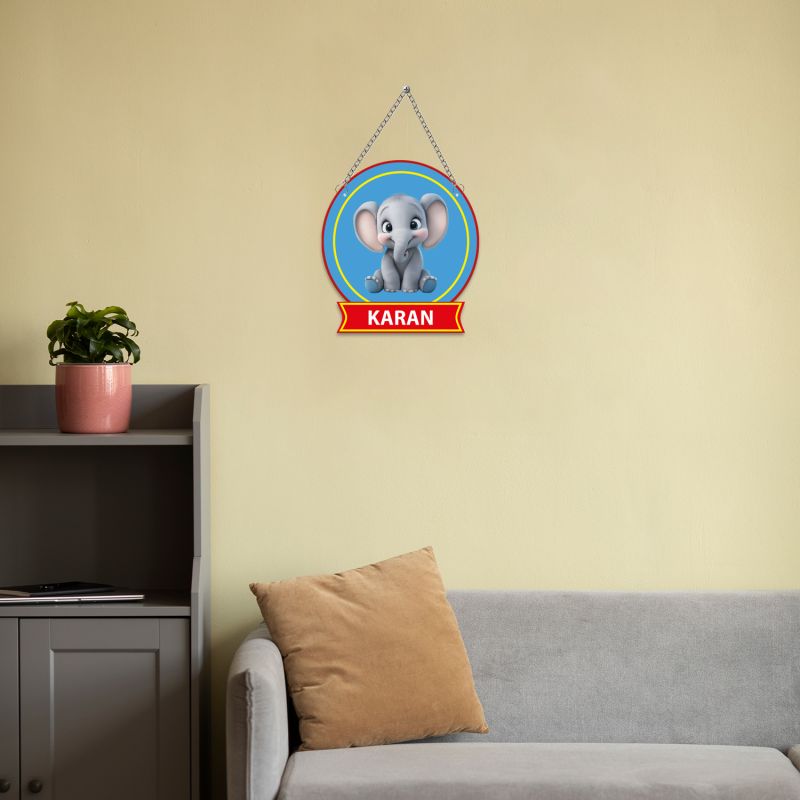 Personalized Elephant Theme Wall Hanging